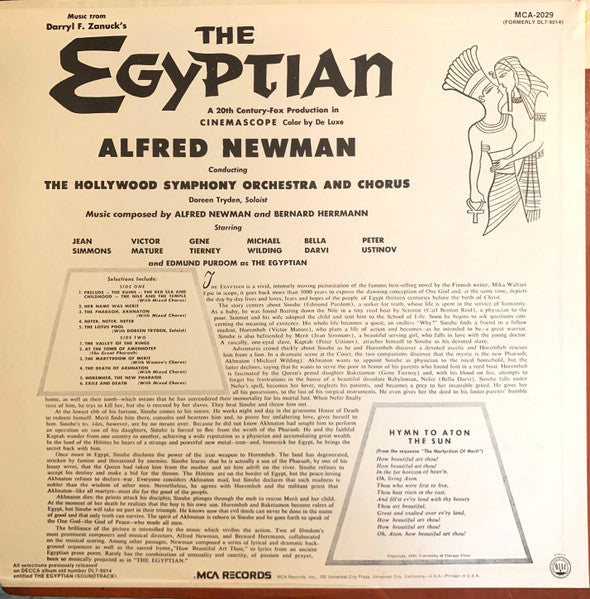 Alfred Newman / Bernard Herrmann : The Egyptian (A 20th Century Fox Production In Cinemascope) (LP, Album, RE)