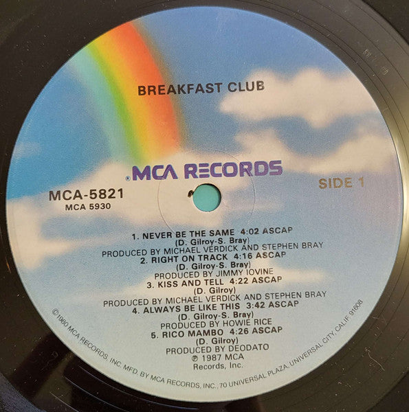 Breakfast Club : Breakfast Club (LP, Album, Glo)