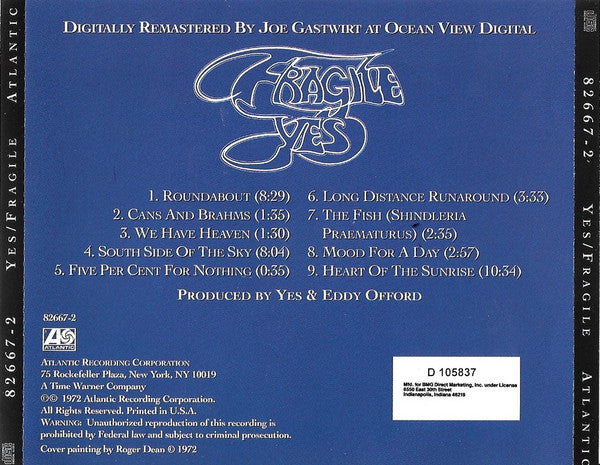 Yes : Fragile (CD, Album, Club, RE, RM)