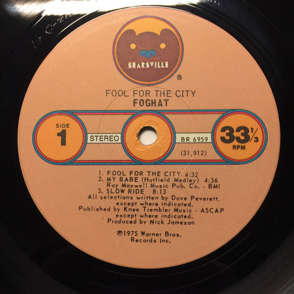 Foghat : Fool For The City (LP, Album, Jac)