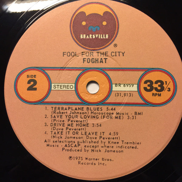 Foghat : Fool For The City (LP, Album, Jac)