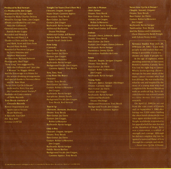 Rod Stewart : Tonight I'm Yours (LP, Album, Jac)