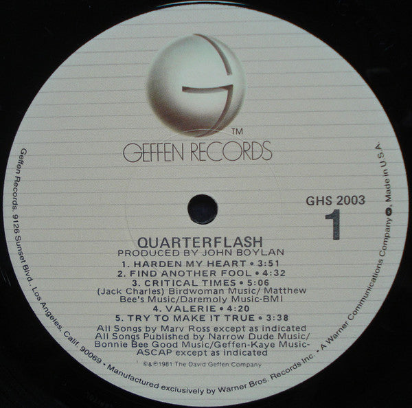 Quarterflash : Quarterflash (LP, Album, RE, Jac)