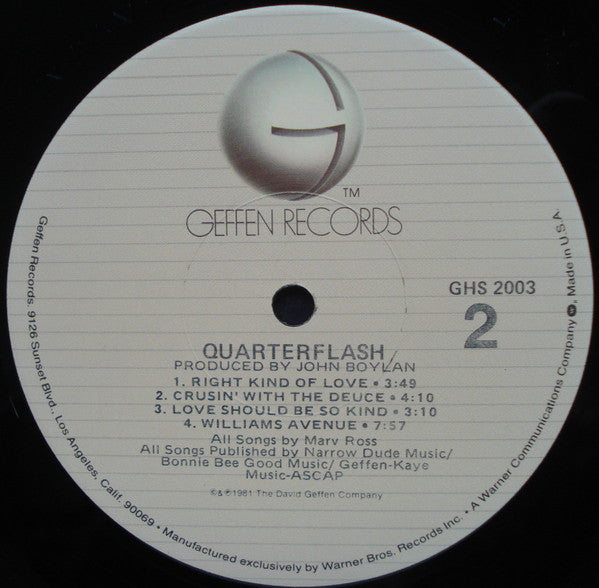 Quarterflash : Quarterflash (LP, Album, RE, Jac)