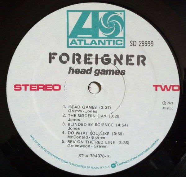 Foreigner : Head Games (LP, Album, RI)