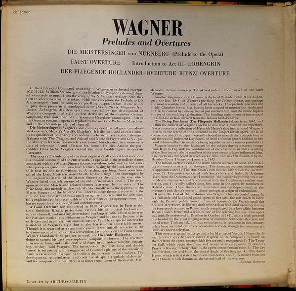 Wagner* - William Steinberg, The Pittsburgh Symphony Orchestra* : Preludes And Overtures (LP, Album, Gat)