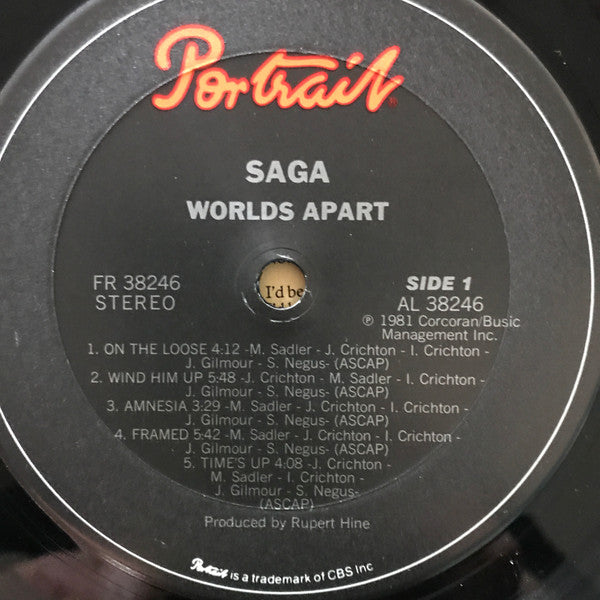 Saga (3) : Worlds Apart (LP, Album, Pit)