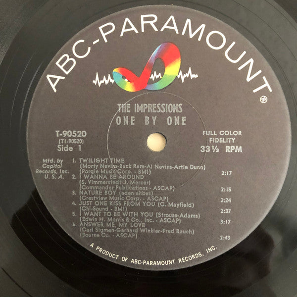 The Impressions : One By One (LP, Album, Mono, Club)