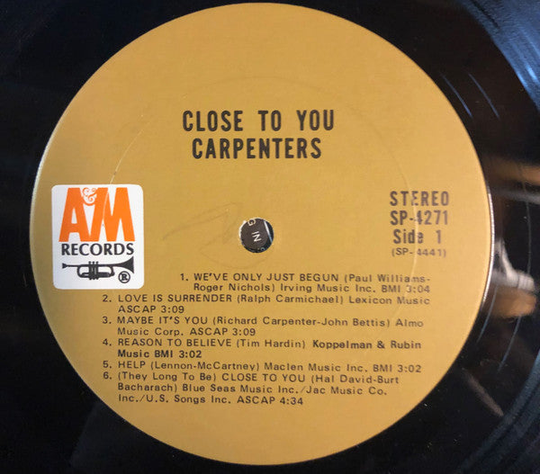 Carpenters : Close To You (LP, Album, Ter)