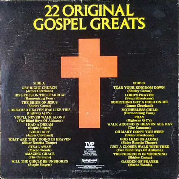 Various : 22 Original Gospel Greats (LP, Album, Comp)