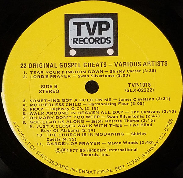 Various : 22 Original Gospel Greats (LP, Album, Comp)
