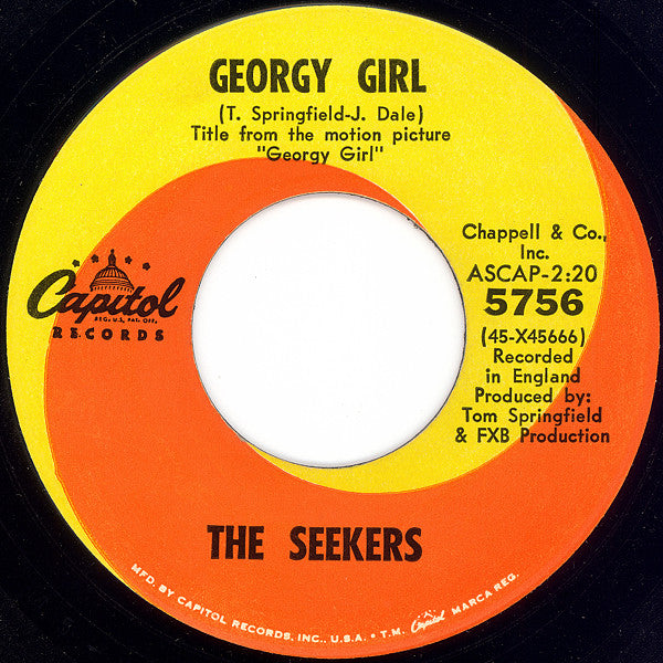 The Seekers : Georgy Girl (7", Single, Scr)