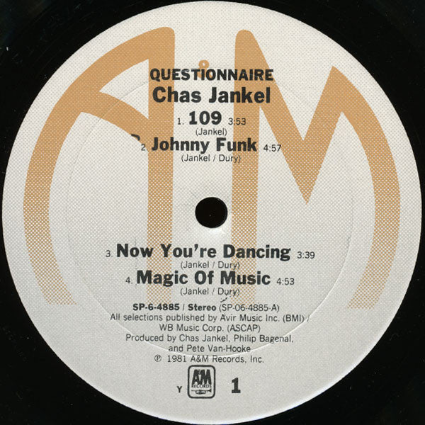 Chas Jankel : Questionnaire (LP, Album, Gre)