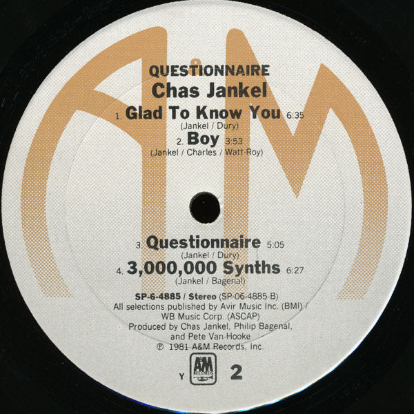 Chas Jankel : Questionnaire (LP, Album, Gre)