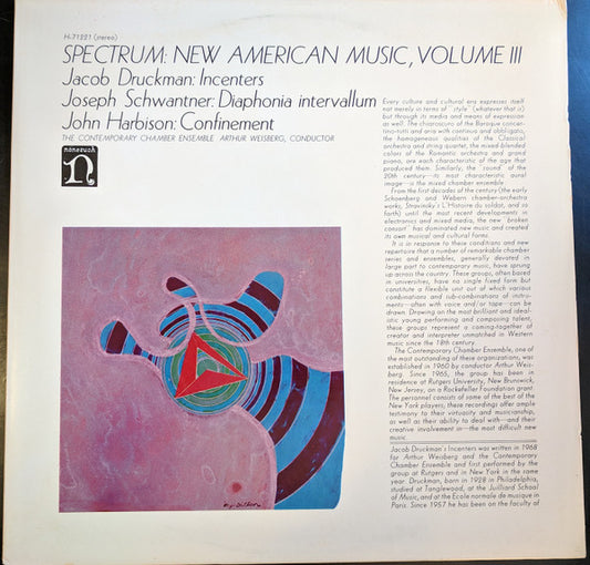 Jacob Druckman / Joseph Schwantner / John Harbison : Spectrum: New American Music, Volume III (LP, Album)