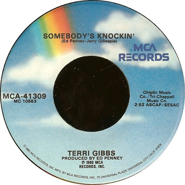 Terri Gibbs : Somebody's Knockin' (7", Single, Glo)