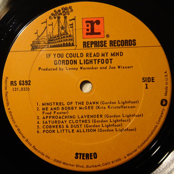 Gordon Lightfoot : If You Could Read My Mind (LP, Album, RE)