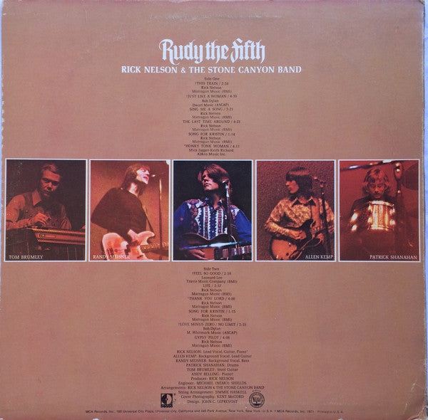 Rick Nelson & The Stone Canyon Band : Rudy The Fifth (LP, Album, All)