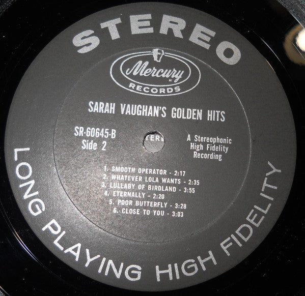 Sarah Vaughan : Sarah Vaughan's Golden Hits (LP, Comp)