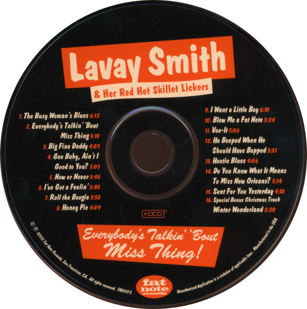 Lavay Smith & Her Red Hot Skillet Lickers : Everybody's Talkin' 'Bout Miss Thing! (HDCD, Album)