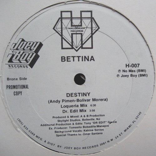 Bettina : Destiny (12", Promo)