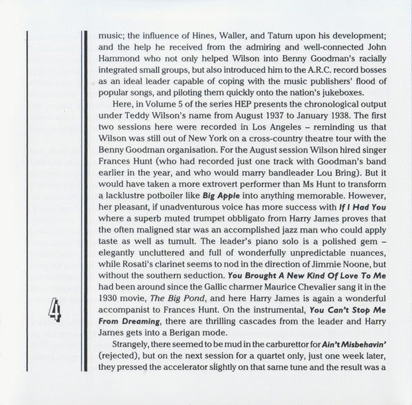 Teddy Wilson : Blue Mood (CD, Comp, Mono, RE, RM)