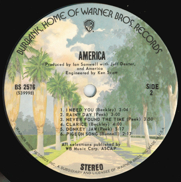 America (2) : America (LP, Album, RP, Ter)