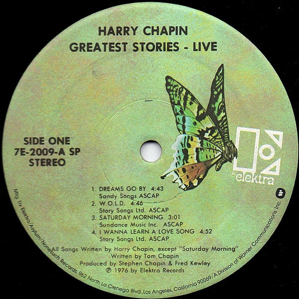 Harry Chapin : Greatest Stories - Live (2xLP, Album, SP )