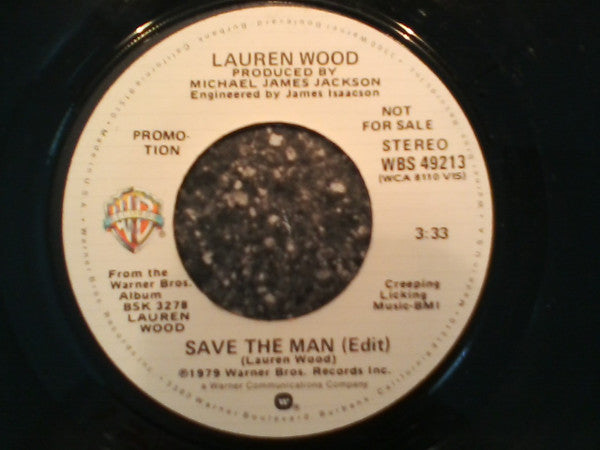 Lauren Wood : Save The Man (7", Promo)