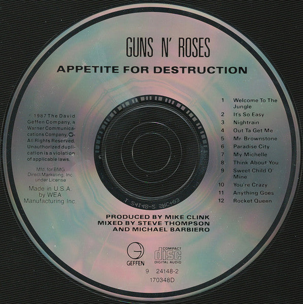 Guns N' Roses : Appetite For Destruction (CD, Album, Club, RE, Rev)
