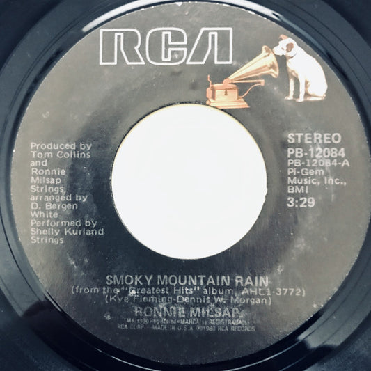 Ronnie Milsap : Smoky Mountain Rain (7", Single, Styrene, Ind)