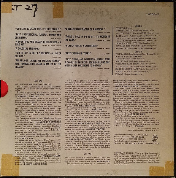 Phil Silvers, Nancy Walker, John Reardon (2), Nancy Dussault, Do Re Mi Chorus : Do Re Mi (Original Broadway Cast) (LP, Album, Mono, Roc)