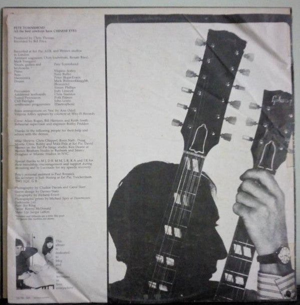 Pete Townshend : All The Best Cowboys Have Chinese Eyes  (LP, Album, Gat)