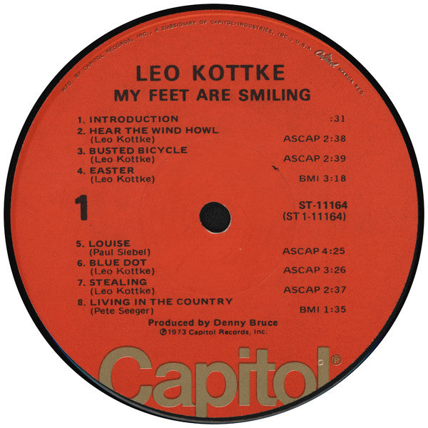 Leo Kottke : My Feet Are Smiling (LP, Album, Jac)
