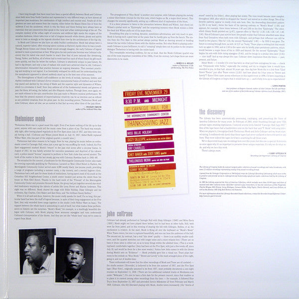 Thelonious Monk Quartet* With John Coltrane : At Carnegie Hall (LP, Album, Mono, 200)