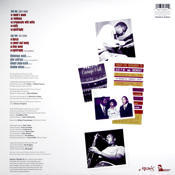Thelonious Monk Quartet* With John Coltrane : At Carnegie Hall (LP, Album, Mono, 200)