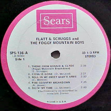 Flatt & Scruggs : Foggy Mountain Breakdown (LP, Album, RE)