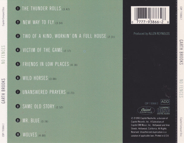 Garth Brooks : No Fences (CD, Album)