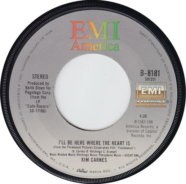 Kim Carnes : Invisible Hands (7", Single, Jac)