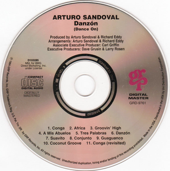 Arturo Sandoval : Danzón (Dance On) (CD, Album, Club)
