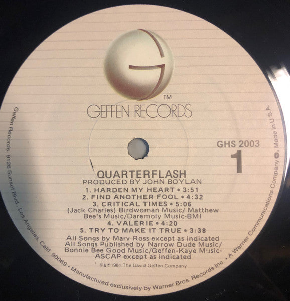 Quarterflash : Quarterflash (LP, Album, Spe)