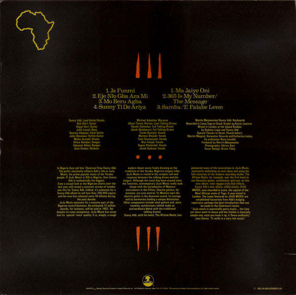 King Sunny Adé And His African Beats* : Juju Music (LP, Album, PRC)