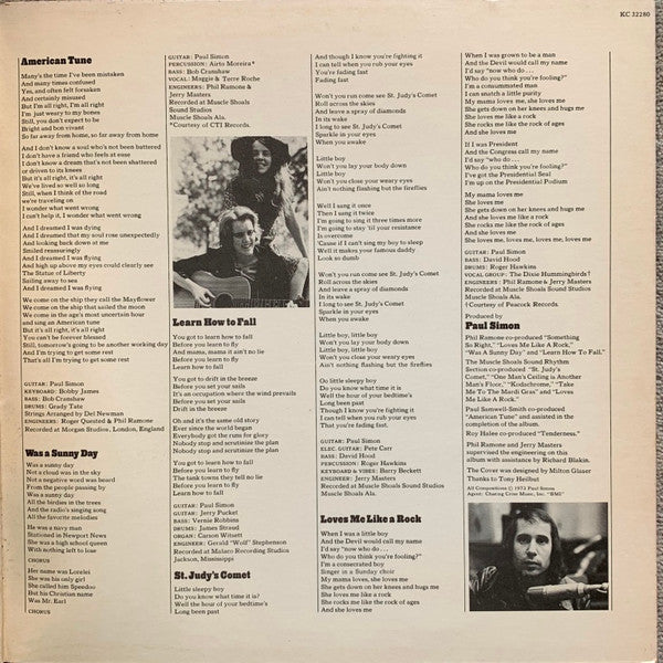 Paul Simon : There Goes Rhymin' Simon (LP, Album, RP, Pit)