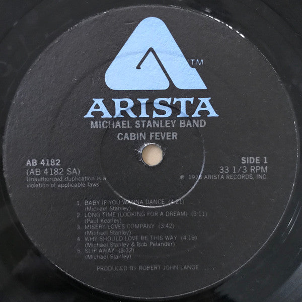 Michael Stanley Band : Cabin Fever (LP, Album, PRC)