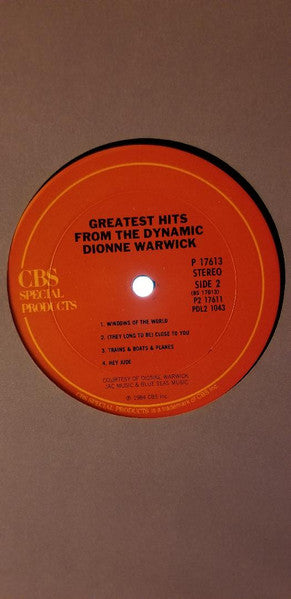 Dionne Warwick : Greatest Hits From The Dynamic Dionne Warwick (2xLP, Comp)