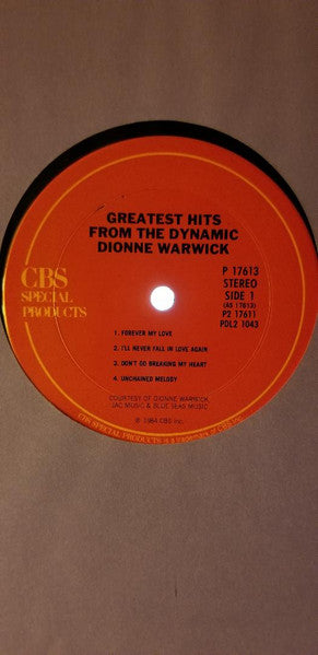 Dionne Warwick : Greatest Hits From The Dynamic Dionne Warwick (2xLP, Comp)