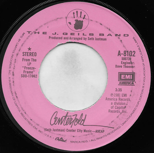 The J. Geils Band : Centerfold (7", Single, Jac)