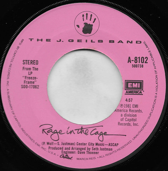 The J. Geils Band : Centerfold (7", Single, Jac)