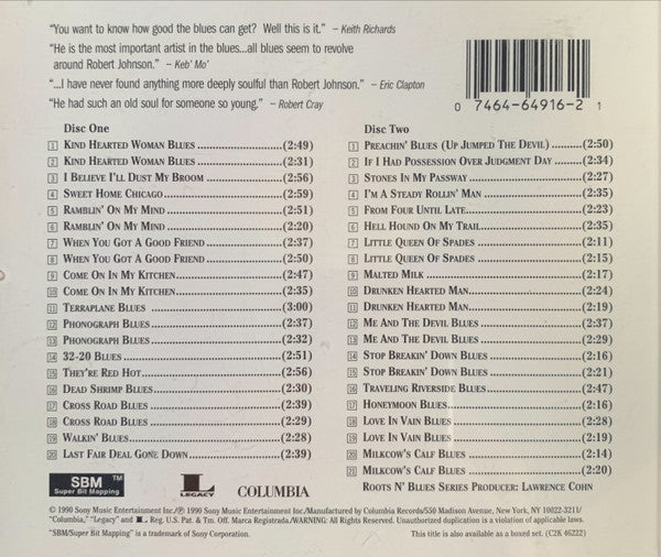 Robert Johnson : The Complete Recordings (2xCD, Comp, Mono, RE, RM)