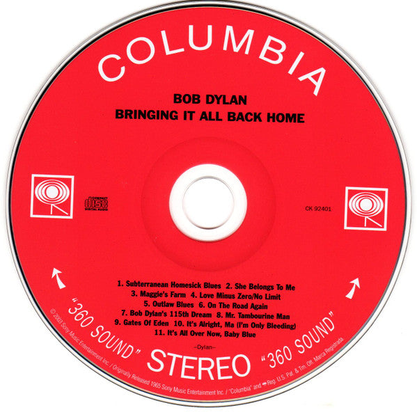 Bob Dylan : Bringing It All Back Home (CD, Album, RE, RM)